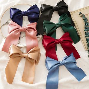 2021 Korean Women Fbric Fashion Hairpins Girls Classical Bow Cross Headwear Sweet Color Accessories High Quality Hair Clips