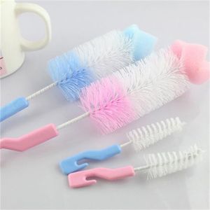 Sponge Brush Baby Nipple Milk Bottle 360 Degree Pacifier Brushes Cleaner blue pink 20220302 Q2