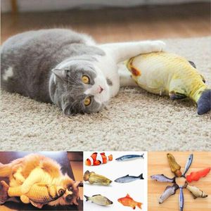Katzenspielzeug wedelt Fisch Realistische Plüsch -Simulation Spielzeug Katzenminze Mint PET FICKED321R