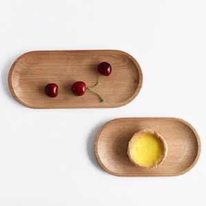 Drewniana płyta Do Żywności Owalne Deserowe Płyty Sushi Dish Owoce Półmisek Dania Tea Server Taca Wood Cup Holder Bowl Pad Stołowiec