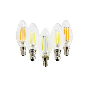 Dimmable LED Candelabra Bulb W W W Filament Ljuskrona Lampor E14 Base Vintage Edison B11 Clear Glass Candle Lampor