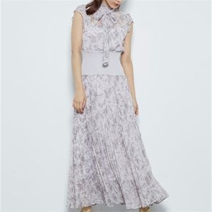 Япония стиль летний летающий рукав печати тонкий талии Vestidos Mujer элегантный темперамент фея платье простое Femme Party Robe 210623