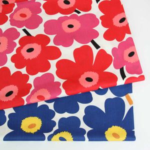 Buulqo Big Flower Cotton Twill Fabric Kids Bomull Patchwork Cloth Diy Sy Quilting Fat Quarters Material för Babychild 210702
