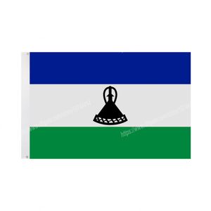 Lesotho Flags National Polyester Banner Flying 90*150cm 3*5ft Flag All Over The World Worldwide Outdoor can be Customized