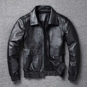 Плюс размер 8xL кожаная куртка, Men Classic A2 Coakhide Coated Heake 2111111