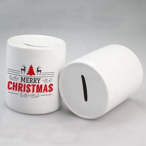 印刷された陶磁器の貯金箱の昇華のお金の箱の空白のDIYのキャッシュ貯金缶のクリスマスプレゼント