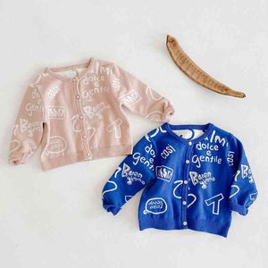 0-2Yrs Baby Boys Girls Printing Coat Children Clothing Spring Autumn Long Sleeve Kids Cardigan 210429