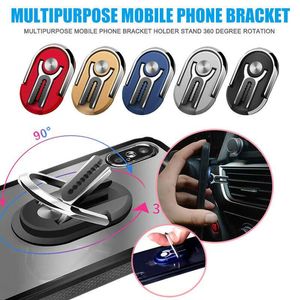 Telefonfästen Multipurpose Mobilhållare 360 ​​graders bil luftventil greppmonteringsstativ rotation magnetisk finger ringfäste