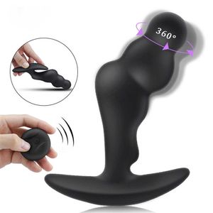 360 Degree Prostate Massager Anal Vibrator Silicone Male Masturbate Butt Plug Anus Vibrating Sexy Toy For Men G-Spot Stimulation