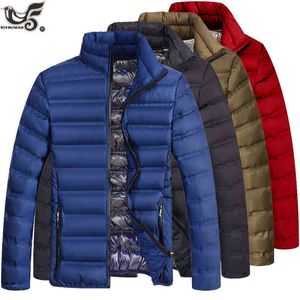Brand Spring autumn Casual Parkas Stand Collar Coat Male Warm Fashion winter cotton-capped down Jacket Men clothing Y1103