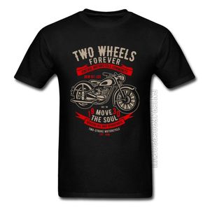 ビンテージオートバイコミュニティサイクルブラックTシャツ2つの車輪永遠のモトボイク動画ソウルライダーTシャツ父の日の男性