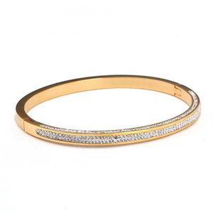 Bracciali in acciaio inossidabile con braccialetti in oro da donna Cz Cystals Bracciale con cinturino in polsino per regalo di gioielli trendy Femme Q0719