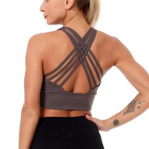 Completo da yoga da donna reggiseno XXL tinta unita palestra top abbigliamento sportivo bellezza schiena antiurto fitness sensazione nuda gilet da corsa intimo ragazza