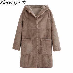 女性のジャケットMujer Chaqueta Femme veste Kobieta Kurtkaテディコートフェイクファーファーマントーロングドーウィーク冬ギアクカDonna Surchemise 210521