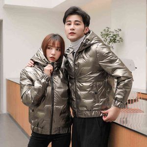 Men/Women Winter Bright Color Short Warm Coat Down Jackets 2021 New Fashion Thickened White Duck Down Jackets Hooded M-4XL G1115