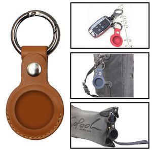 PU Leather Case for AirTag Finder Anti-Scratch Protetive Cover With Keychain