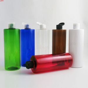 24 x 500ml Stor Amber Blue Green Red White Clear Shampoo Body Wash Plast Pet Bottle Packaging Container med Flip Top Cap