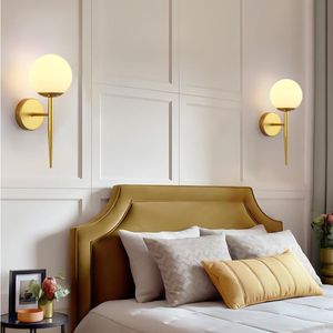 Modern Creative Glass Wall Lamp For Bedside Corridor Lighting Home Decor Led Milky White/ Lampshade AC 85V-265V