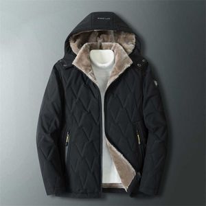 두꺼운 양털 후드 파카 재킷 남자 겨울 고품질 방수 코트 패션 캐주얼 겨울 양모 라이너 파카 남성 211204