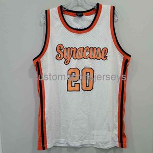 安く新しいトップレアのシラキュースオレンジシャーマンダグラス20のスロークジャージー縫製XS-5XL.6XLシャツステッチバスケットボールジャージレトロNCAA