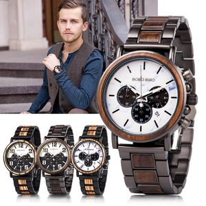 Wristwatches BOBO BIRD Relogio Masculino Mens Watches Military Chronography Retro Wristwatch Relojes Hombre