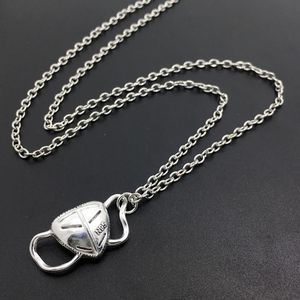 Hänghalsband Hip Hop rostfritt stål maskhalsband för kvinnor kreativ strålning action män personlighet choker kedja smycken gåva