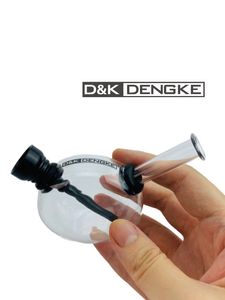 Mini bong DK cachimbo de água de vidro pequeno Cachimbo de água para fumar Tamanho de bolso exclusivo haste inferior de metal 70 mm 2,76''