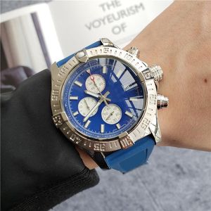 Horloges heren luxe outdoor horloge rubberen riem met blauw gezicht Super grote wijzerplaat waterdicht