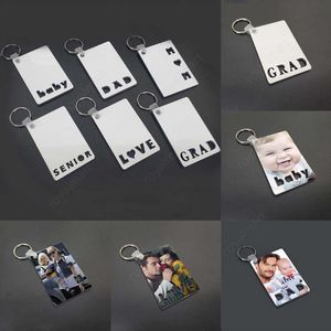 New Home Decor MDF Double Sublimation Blank DIY Key Chain Thermal Transfer Pendant Accessories on Sale