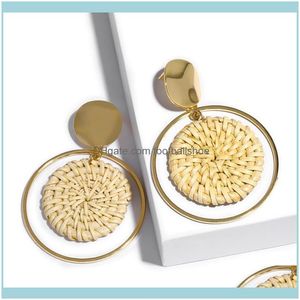 Charm JewelryDesigners Korean Fashion Bamboo Rattan Circle Womens Simple Personality Versatile Earrings Ear Aessory Erp39 Drop Delivery 20