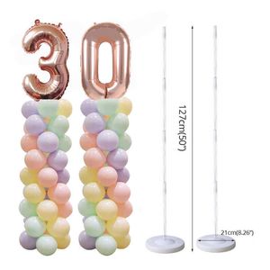 2sets crianças festa de aniversário balão balão stand casamento decoração balões vara titular bebê chuveiro globos number ballons stand 210626