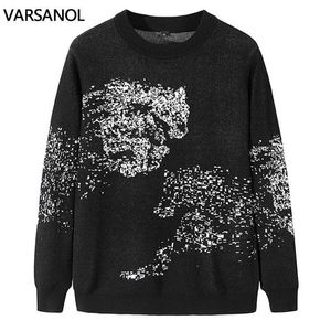 Black Man Sweater Fahsion Pullover Cotton Men 3d Pattern Horse Sweater Korean Clothes for Men Pull Homme Long Sleeve Coats 210601