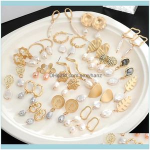 Jewelrymulti Styles Pendant Earrings For Women Irregular Freshwater Pearl Shell Gold Fashion Wedding Party Jewelry Dangle & Chandelier Drop