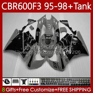 Bodywork For HONDA +Tank 600FS CBR600F3 600CC 1995-1998 Body Grey black 64No.224 CBR 600 CBR600 F3 FS CC 600F3 95 96 97 98 CBR600FS CBR-600 1995 1996 1997 1998 Fairing