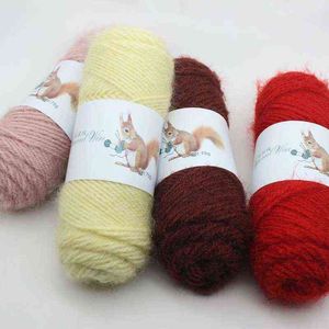 1 pc 75gram Soft Long Squirrel Cashmere Fine By By Hand Thitting Lã Lã Enchida Skein para fazer Sweater Scarf Hat Y211129