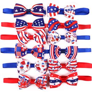 Dog Apparel Bow Slips Amerikansk Independence Day Pet Supplies Cat Bowtie Grooming Tillbehör till små medelstora hundar