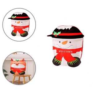 Wholesale used chair covers resale online - Chair Covers Widely Use Fashion Santa Claus Snowman Reindeer Cover Cartoon Seat Removable For Kitchen