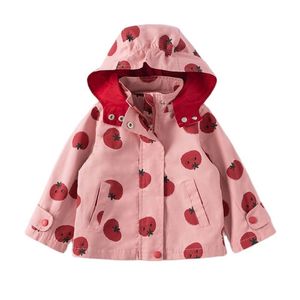 Flickor Jacket Spring Girls Trench Coat Hooded Ruffled Jacket för barn Barnflickor Kläder Barn Höstrock Vinter Jackor 211023