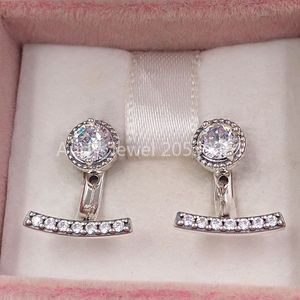 Andy Jewel Authentic 925 Sterling Silver Studs Abstract Elegance Clear Cz Passar europeiska Pandora Style Jewelry