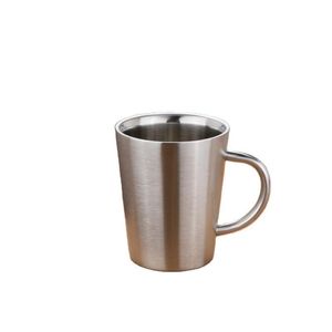 Muggar 304 rostfritt stål dubbelskikt kaffekopp kreativ vatten värme isolering anti scald hem öl koppar mjölk rånar ca 340ml