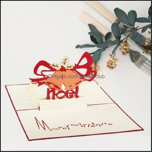 Saluto Evento Forniture per feste festive Giardino domesticoBiglietti d'auguri 2 pezzi Albero di Natale 3D Casa dei cervi Invito Carta regalo per bambini Grazie P