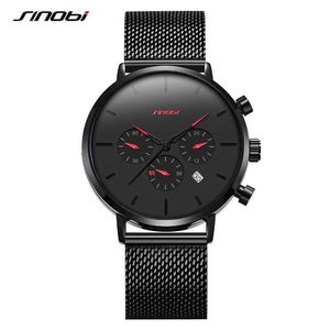 Sinobi 2020 Men's Watches Top Brand Luxury Men Business Quartz Wristwatch Man Sport Slim Mesh Steel Watches Relogio Masculino Q0524