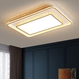 LEDリビングルームの天井照明長方形の照明クリスタルランプダイニングルームベッドルームライトモダンミニマリスト雰囲気