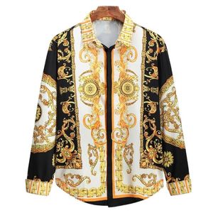 Mäns Jackor Luxury Royal Apparel Spring Summer Långärmad Män Casual Coat Stand Collar Knapp Slim Fit Print Shirt Comfort Tops
