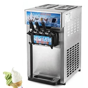 Maszyna komercyjna lody Mały Desktop Miękki Podawanie Lodów Elektryczne Trzy Flavors Słodki stożek Automat 110 V 220 V