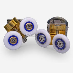 4Pairs Shower Sliding Door ROLLERS /Runners/Wheels/Pulleys Brass Bouncing Swing Pulley Install Up And Down Dia 26mm/28mm Other Hardware