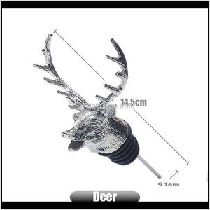 Barware Mutfak, Yemek Ev Bahçesi Damla Teslimatı 2021 1 PCS Jagermeister Pourer çinko geyiği elk aslan Bull Head Wine Stoper İçecekler Aracı