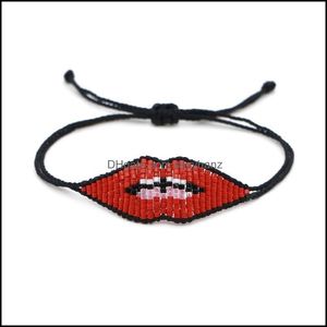 Charm Bracelets Rttooas Miyuki Handmade Women Red Lips Friendship Gifts Fashion Female Jewelry Arrival Drop Delivery 2021 Jeqmu