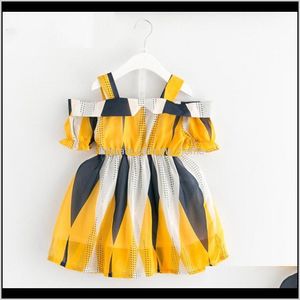 BoHemian Stil Prenses Şifon Patchwork Tasarım Bebek Çocuk Giyim için TQ27B Kız Elbise P31YN