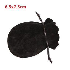 50ピース/ロット全体65×75センチ巾着ダブルサイド厚い黒/茶色のひょうたんベルベットバッグクリスマスパッキングギフトポーチ